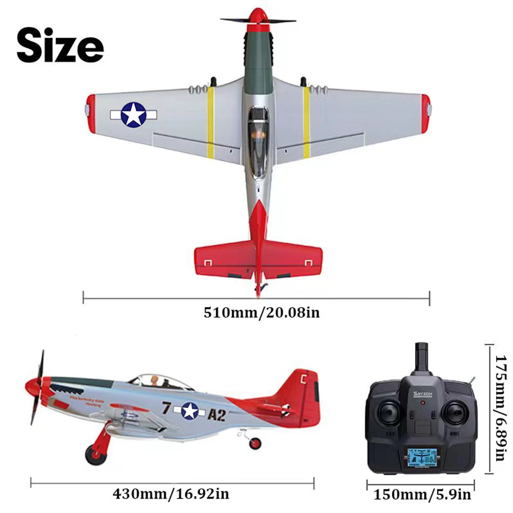 Newest RC Plane P51D Mustang 5CH 3D/6G Fixed-wing RC Airplane for Adults Beginners Easy to Fly Removable Brushless Fighter Gift