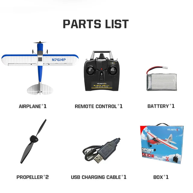 RC Plane Sport Cub 500 2.4G 4CH EPP Foam RC Glider Aircraft One-Key Aerobatic RC Fighter RTF 761-4 Aircraft Boys Toys Gifts