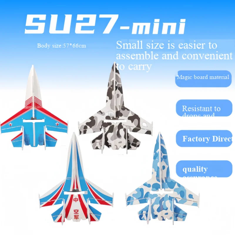 Su27mini Rc Beginner Training Plane 56cm Small Model Airplane PNP Remote Control Fixed Wing Crash Resistant Magic Board Glider
