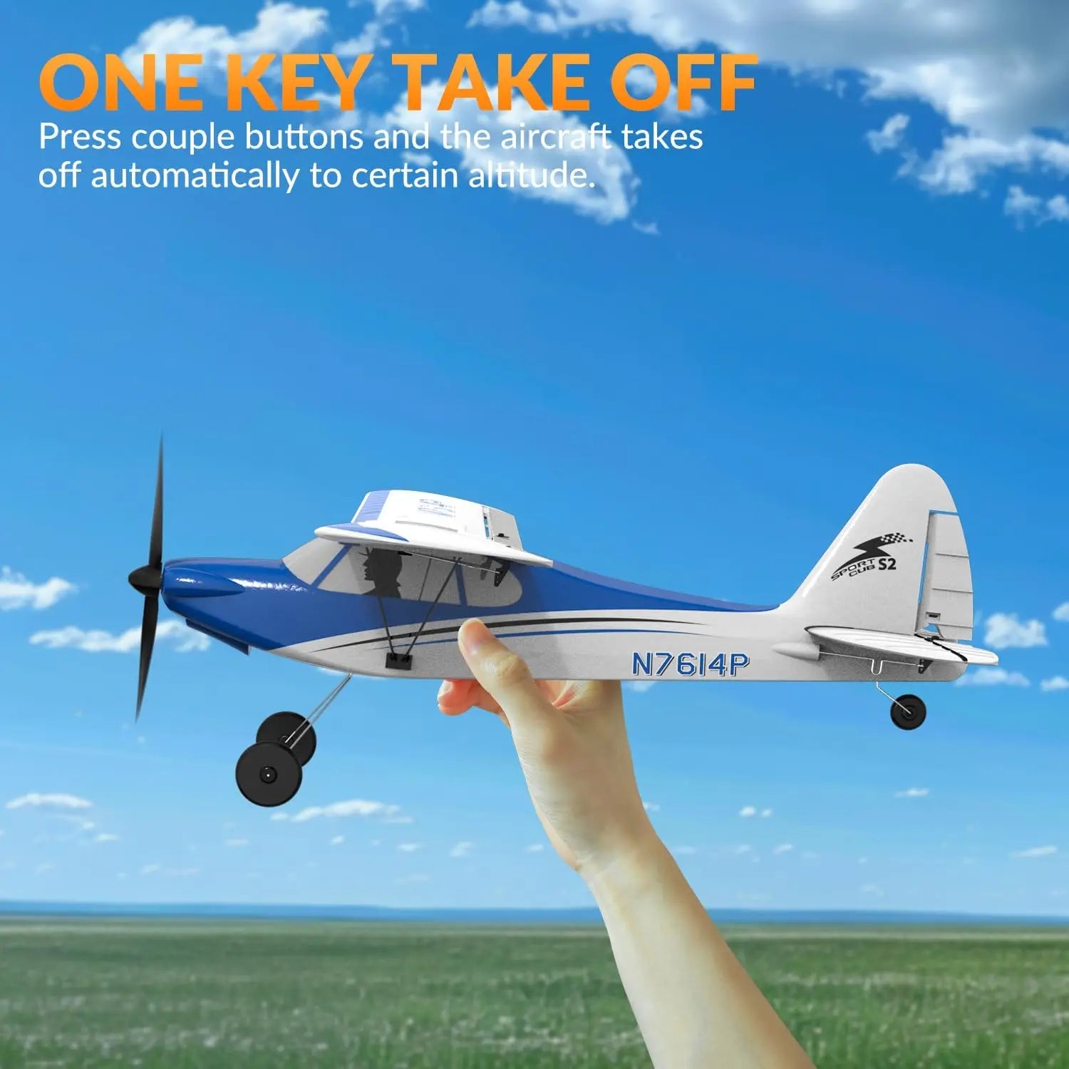 RC Plane Sport Cub 500 2.4G 4CH EPP Foam RC Glider Aircraft One-Key Aerobatic RC Fighter RTF 761-4 Aircraft Boys Toys Gifts
