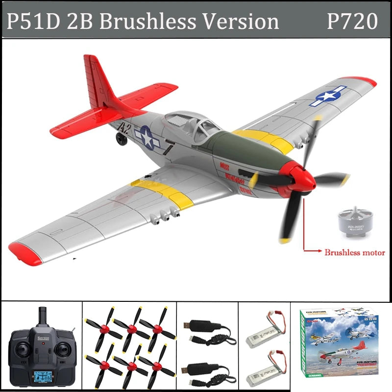 Newest RC Plane P51D Mustang 5CH 3D/6G Fixed-wing RC Airplane for Adults Beginners Easy to Fly Removable Brushless Fighter Gift