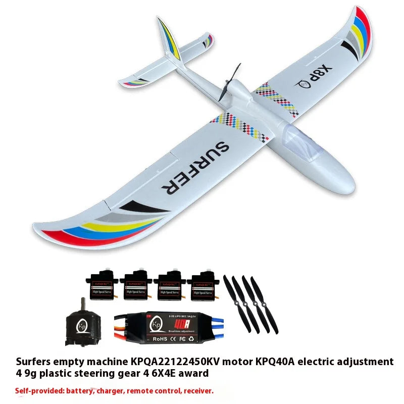 Beginner'S Model Airplane Remote Control Surfer X8 Glider 1.4m Fixed Wing Rc Plane Easy To Fly For Entry-Level Flying Toys
