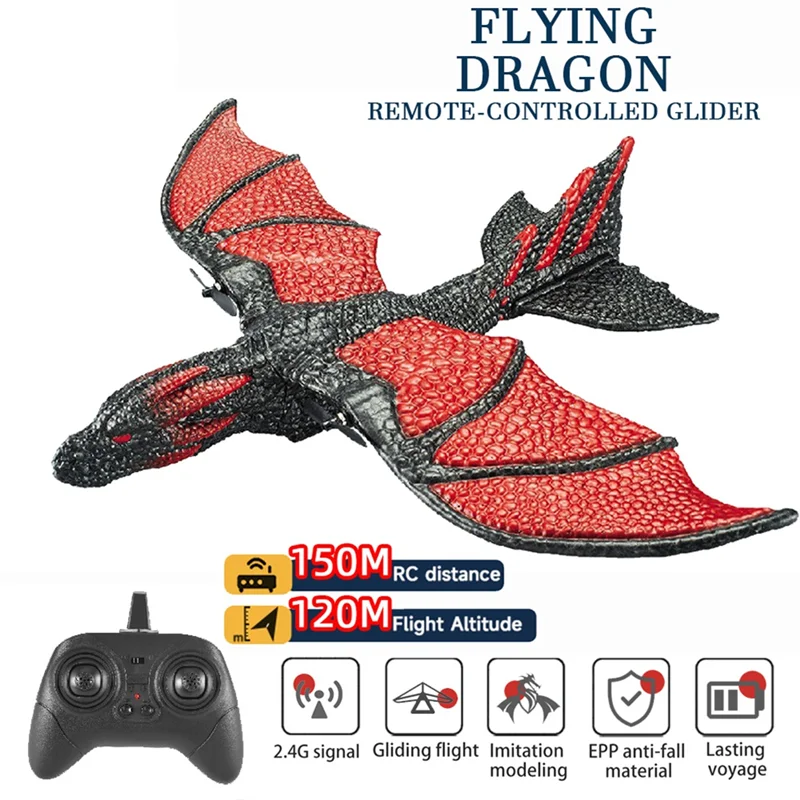 RC Plane 2.4G Simulated Flying Dragon Aircraft Remote Control Flying Model Glider Airplane EPP Foam Toys Gift For Kids Durable