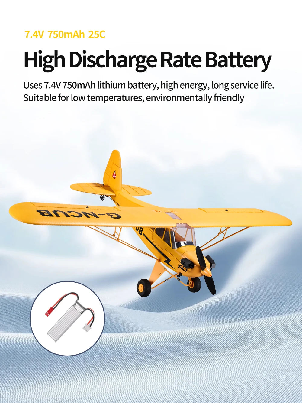 New J3-CUB RC Airplane 5CH 2.4G Remote Control Mode1 (Right Hand Throttle) 3D/6G 1406 Brushless Motor Outdoor Foam Fiexd Plane