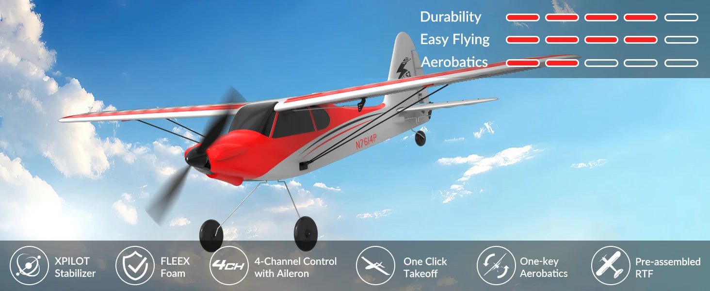 RC Plane Sport Cub 500 2.4G 4CH EPP Foam RC Glider Aircraft One-Key Aerobatic RC Fighter RTF 761-4 Aircraft Boys Toys Gifts