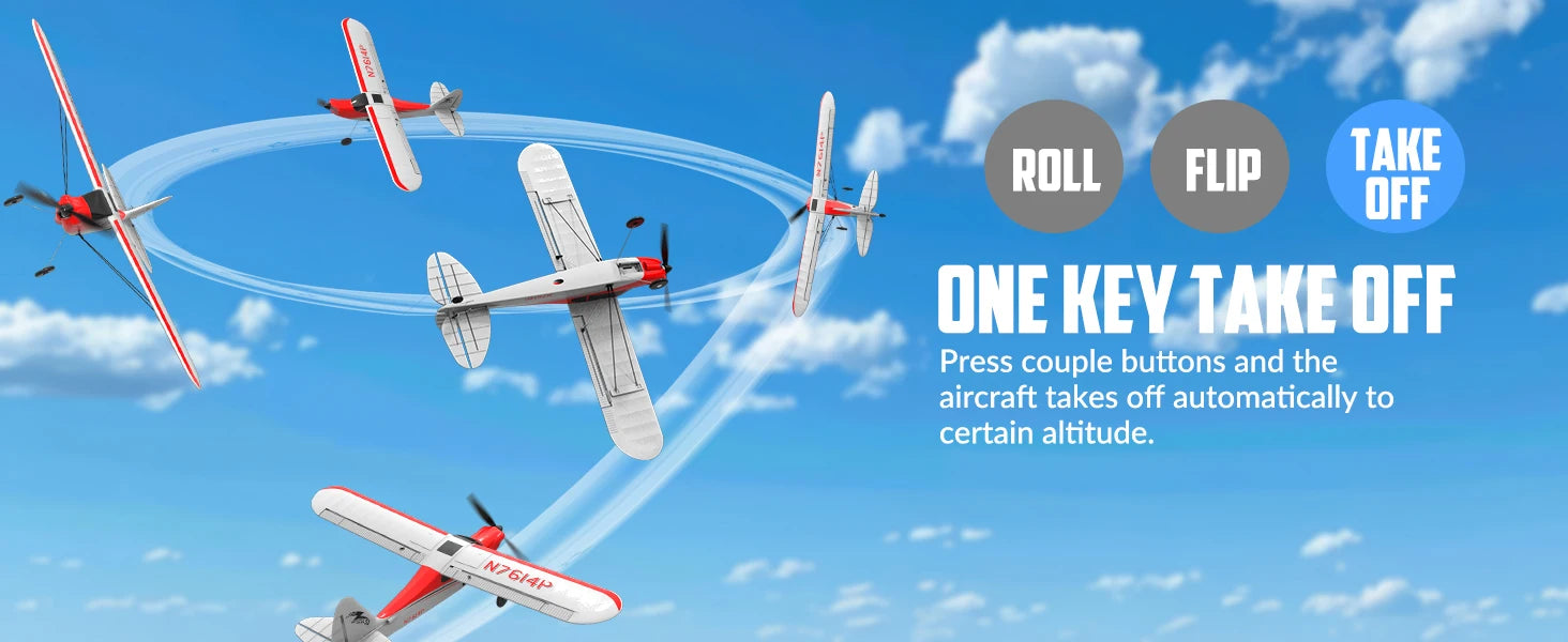 RC Plane Sport Cub 500 2.4G 4CH EPP Foam RC Glider Aircraft One-Key Aerobatic RC Fighter RTF 761-4 Aircraft Boys Toys Gifts