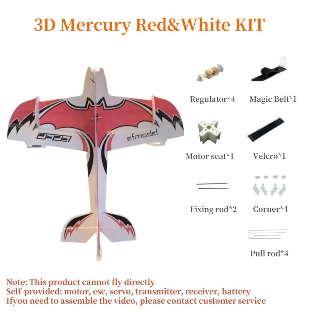 2025 NEW 3D Mercury RC Aircraft Beginner Training Model Aircraft Fixed Wing Anti Collision Board F3P Remote Control Plane