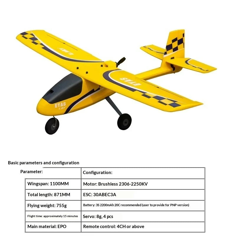 Esky Eagle 1100mm RC AirPlane EPO Brushless FMS BlueArrow PNP Fixed Wing For Beginner Training Modle RC Plane Boy New Year Gifts