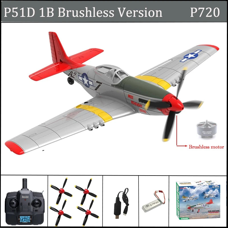 Newest RC Plane P51D Mustang 5CH 3D/6G Fixed-wing RC Airplane for Adults Beginners Easy to Fly Removable Brushless Fighter Gift