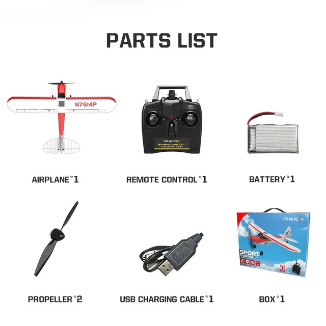 RC Plane Sport Cub 500 2.4G 4CH EPP Foam RC Glider Aircraft One-Key Aerobatic RC Fighter RTF 761-4 Aircraft Boys Toys Gifts